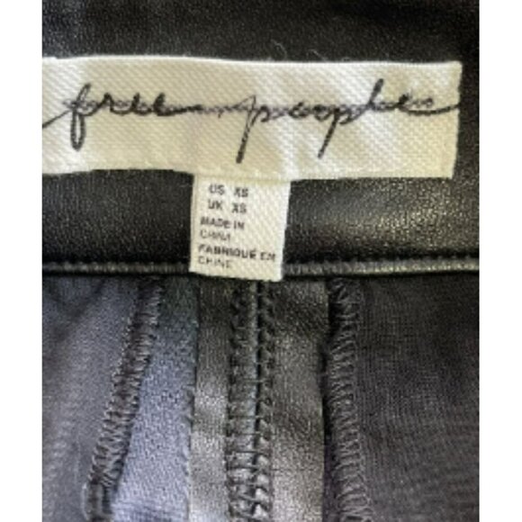 Free People 2 Pc Set Faux Leather Cropped Moto Jacket Pants Sz XS NWT - Picture 13 of 13
